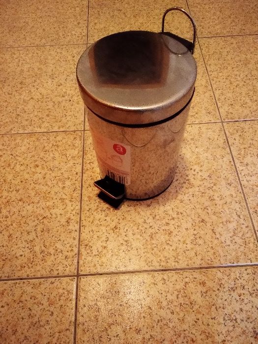 Balde lixo inox cromado wc como novo 3Litros