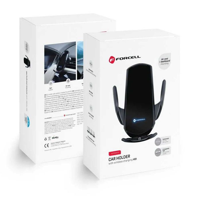 FORCELL uchwyt z ładowaniem indukcyjnym aut. + adapt. magnetyczne