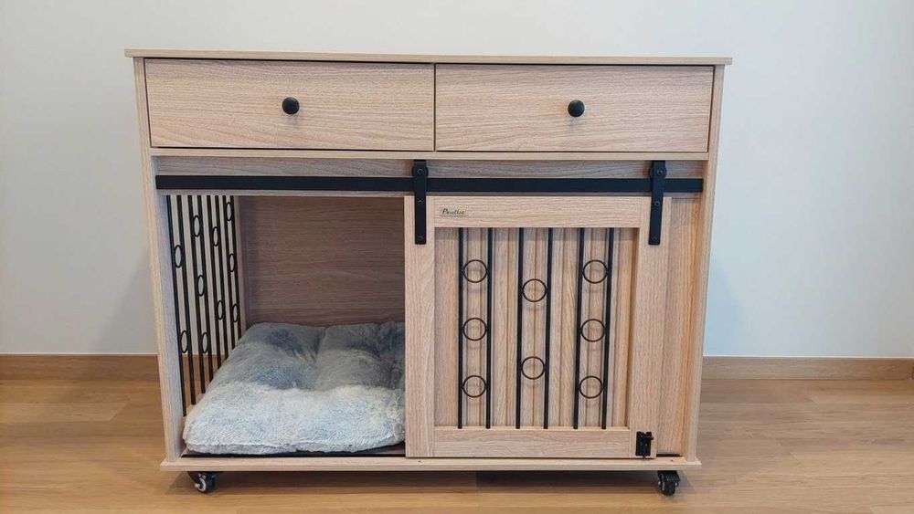 Móvel/ crate para cão em madeira