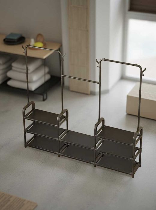 Вішалка стійка для одягу та взуття 164/137 см 11 полиць