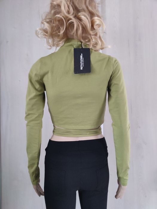 Nowy top crop damska, nowy , khaki rozS firmy PrettylittleThing