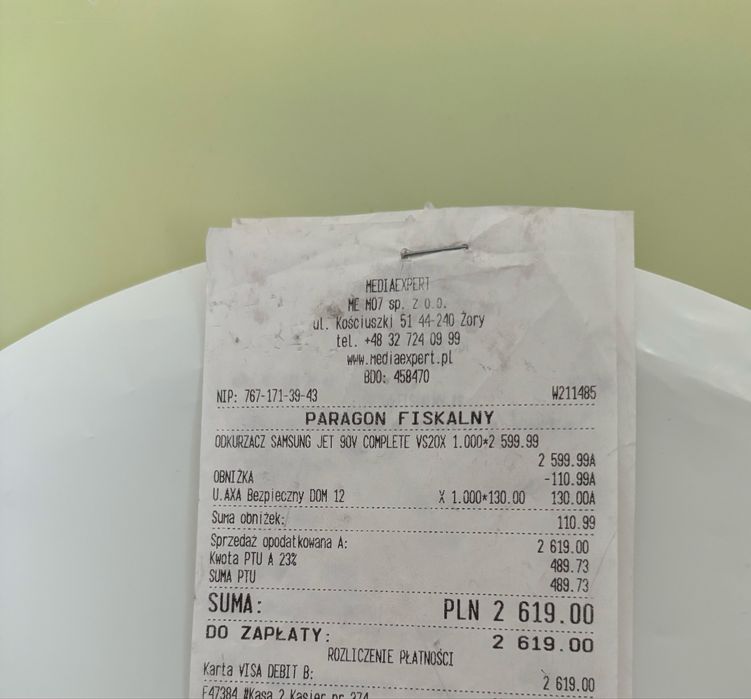 Odkurzacz pionowy samsung