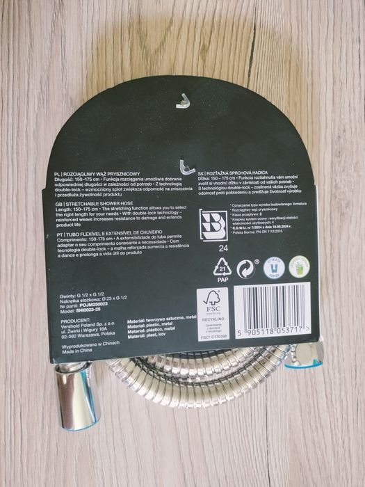 Rozciągliwy wąż prysznicowy