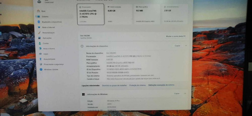 Mega Promoção Mini PC Dell 9020m 4ªGen. | i5-3.30Ghz | 8G-DDR3 | SSD 256GB | W11Pt