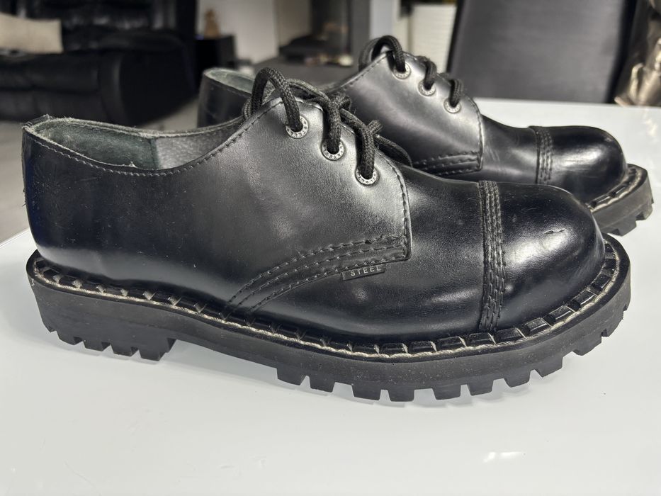 Glany niskie Steel 44 czarne skóra licowa