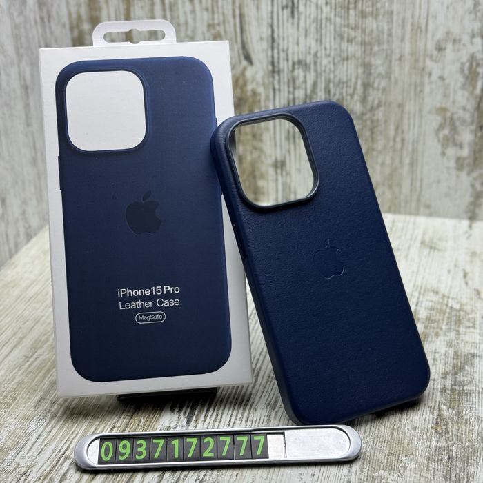 Чехол кожа Leather Case MagSafe на iPhone 15 Pro/ 15 Pro Max/ 16 Pro. Чохол