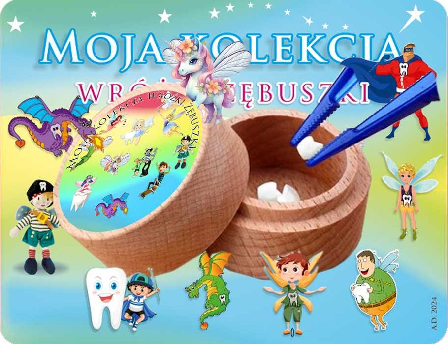 Wróżka żębuszka naklejki 12 sztuk