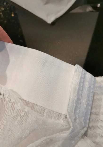 Rustykalne firanki z haftem, komplet 2x 140x145 cm, białe