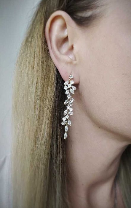 Kolczyki ślubne z kryształkami złote