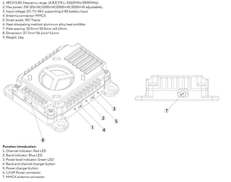 Відеопередавач Readytosky 5.8GHz VTX 3000mW