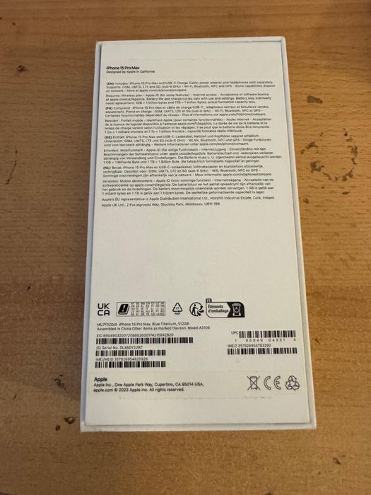 Iphone 15 Pro Max 512GB Blue Titanium NOVO