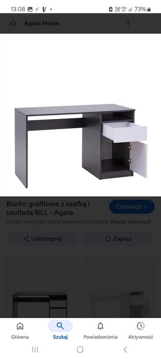 Biurko szkolne z szufladą i szafką