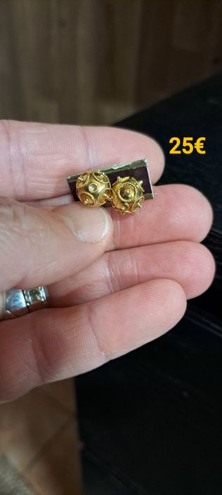 Brincos contas de Viana em prata.