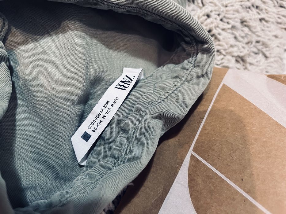 Zara rozm M koszula damska khaki ciemnozielona