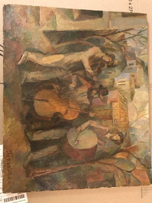 Картина маслом на холсте «Музыканты» 1991г.