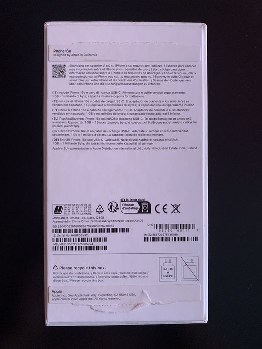 iPhone 16e 128GB Black
