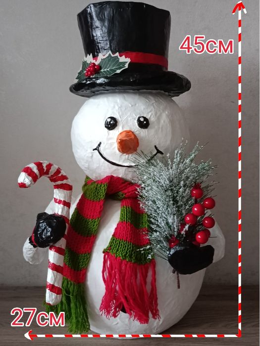 Новорічна прикраса для дому сніговик