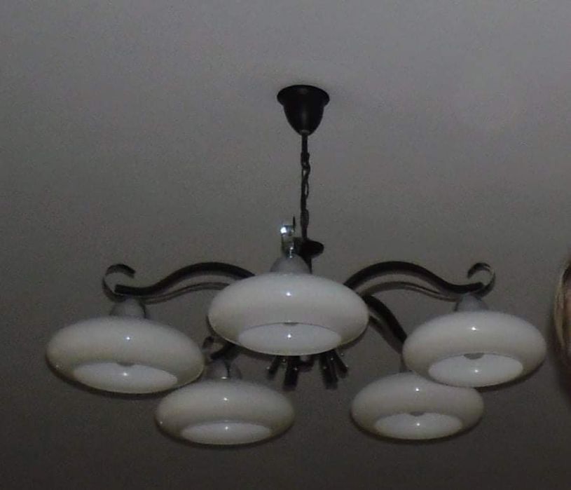 Żyrandol 5x klosz owalny