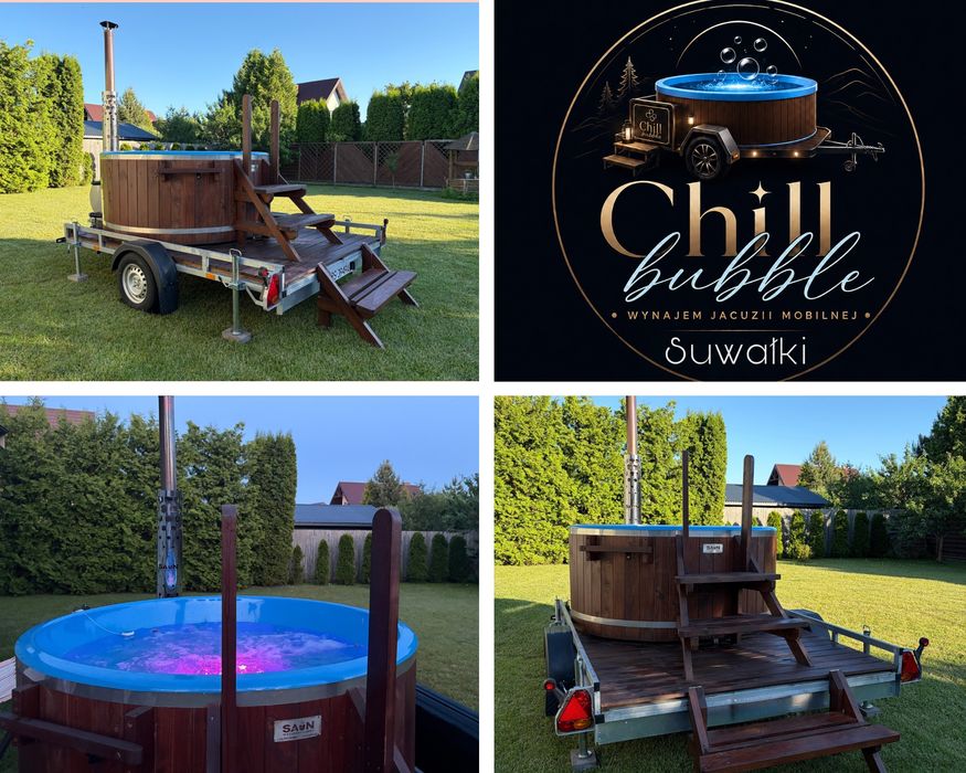 ChillBubble Suwałki, Wynajem Jacuzzi Mobilnego z dostawą (balia/bania) SPA! Mobilne