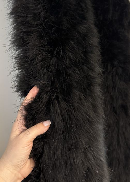 Вінтажний чорний палантин sonia rykiel із натурального пір'я страуса