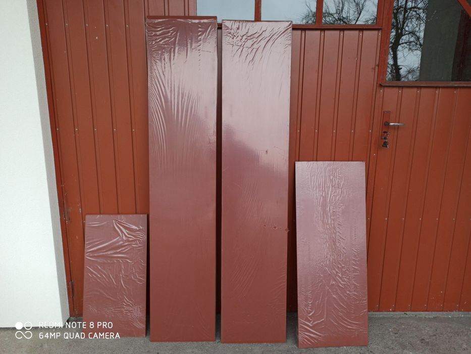 Blacha płaska, okuciowa, obróbki, kolor ceglasty RAL 8004, po budowie