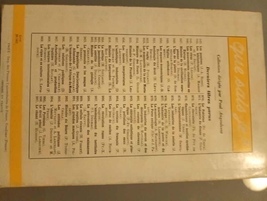 L'acoustique Apliquee N° 385	Matras Jean-Jacques	Presses Universitaires de France 1962 - Livro muito antigo mas como novo