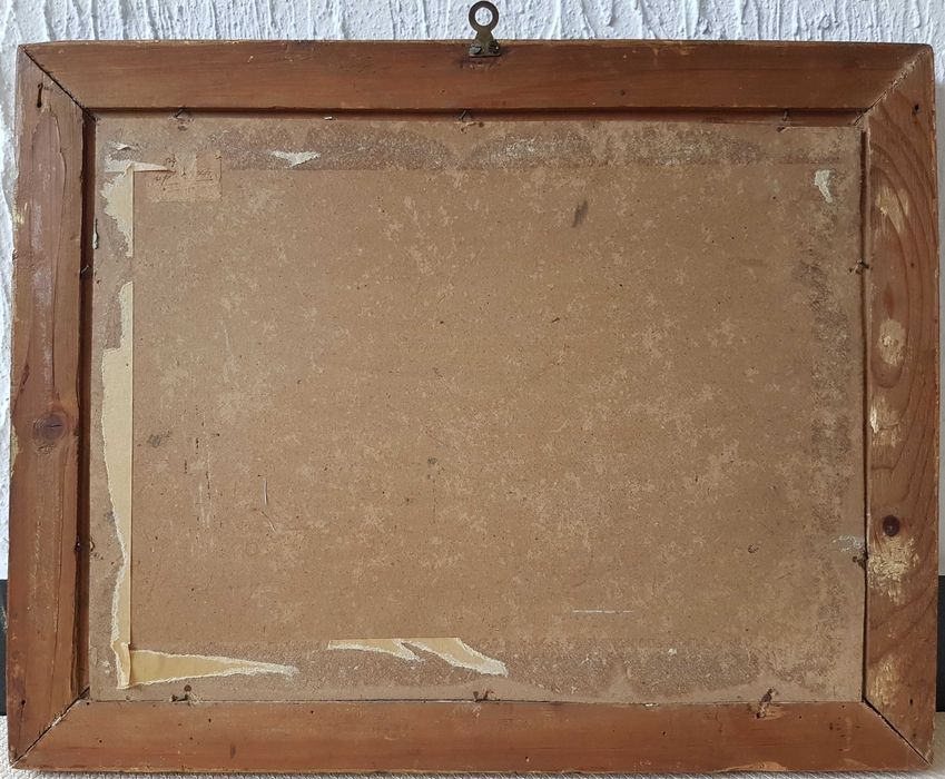 Bardzo stary olejny obraz na desce - podpisany wyprzedaż okazja!