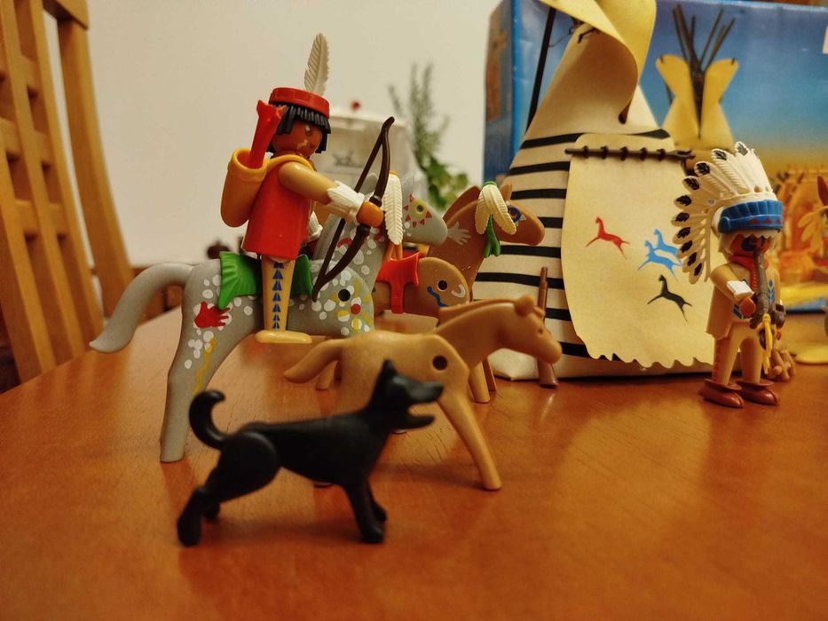 Playmobil Vintage 3733 - Acampamento Índio COMPLETO COM CAIXA (1989)
