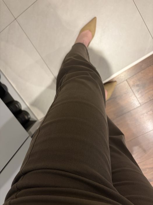 Jeansy spodnie bawełniane z krótszą nogawką/ cullote/ petite