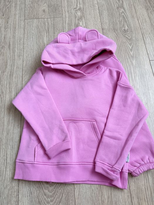 Zara костюм 98 104 комплект худі джогери осінь весна 3 4 роки теплий утеплений з вушками куртка безрукавка комбінезон