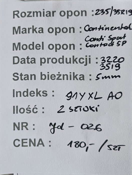 235/35R19 Continental Conti Sport Contact 5P Lato