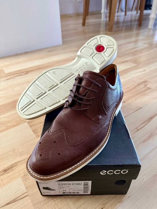 buty Ecco Biarritz 0ksfordy r. 44 , kolor- brązowe, biała podeszwa