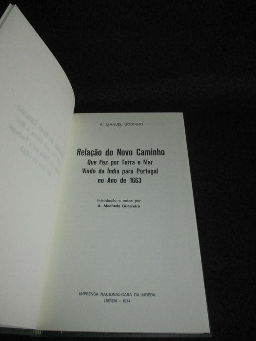 Livro Relação do Novo Caminho Pa. Manuel Godinho