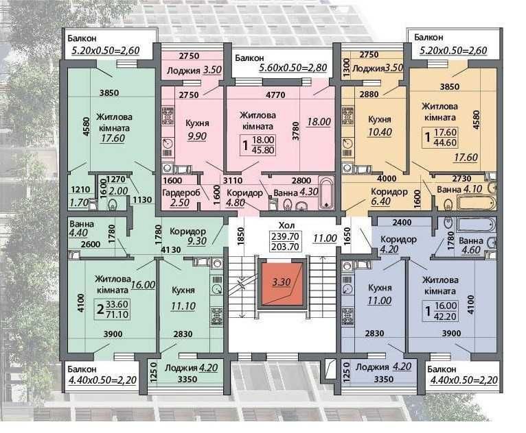 2-rooms apartment apartment by the address st. Kapelanska (area 71,1 m²) - Atlanta.ua - photo 17