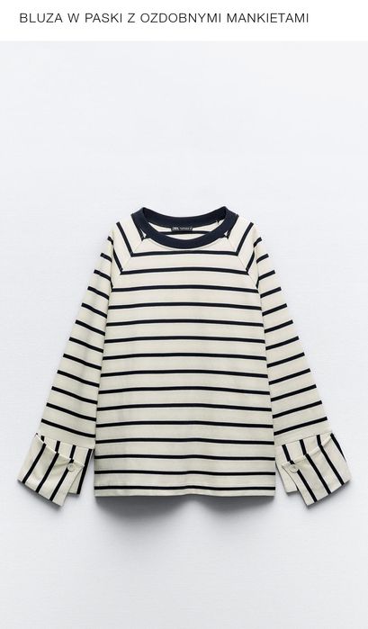 Zara bluza w paski z mankietami nowa oversize  cudo