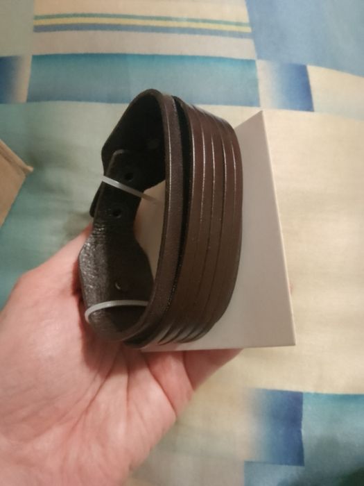 Nowa bransoletka męska skórzana  21,5 cm