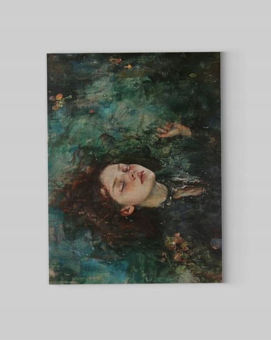 Obraz na płótnie "Kobieta w wodzie" 30x40 cm - Surrealizm do salonu