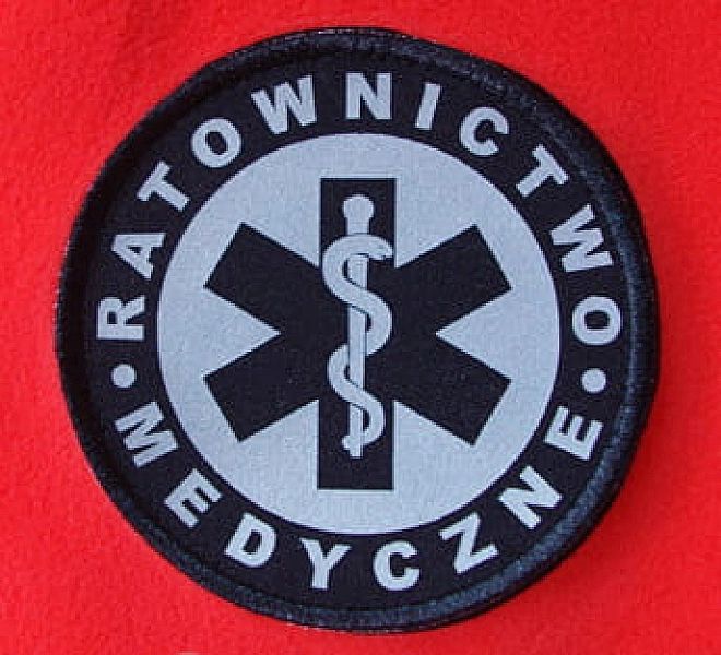 Emblemat odblaskowy RATOWNICTWO MEDYCZNE na rzepie 8,5 cm