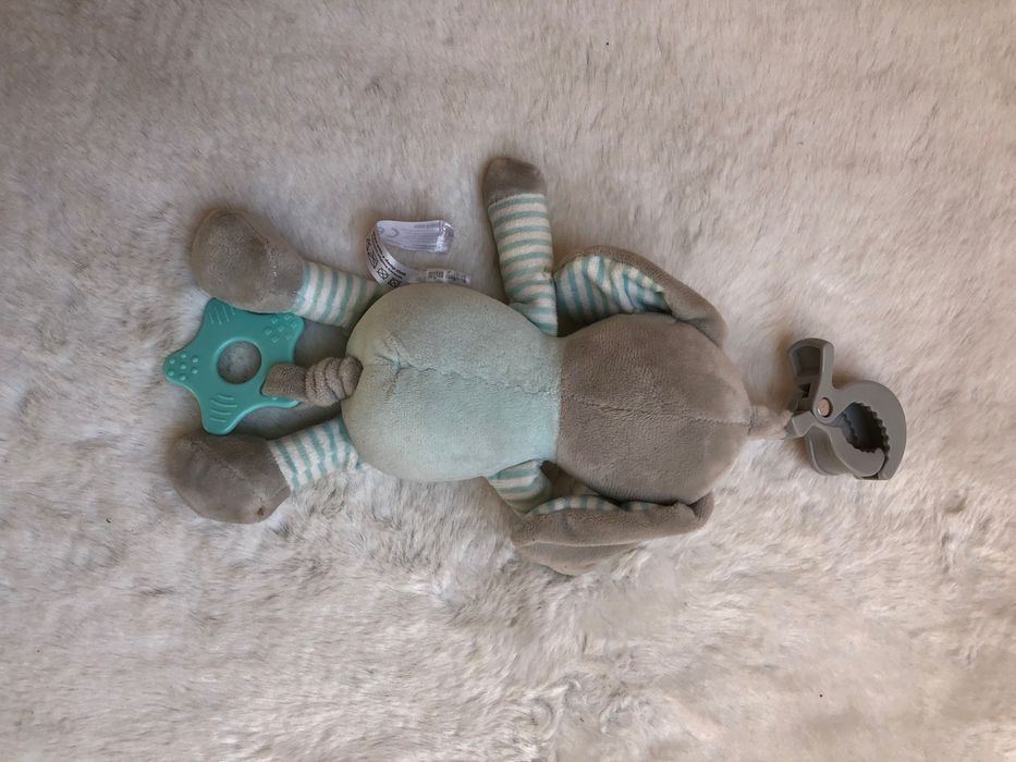 Miś, grzechotka zawieszka z klipsem do wózka, łóżeczka Baby mix