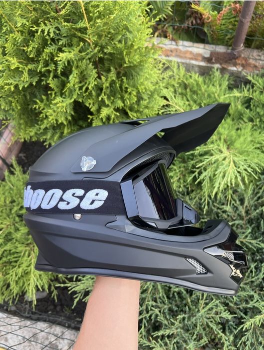 Кросовий мото шолом + окуляри