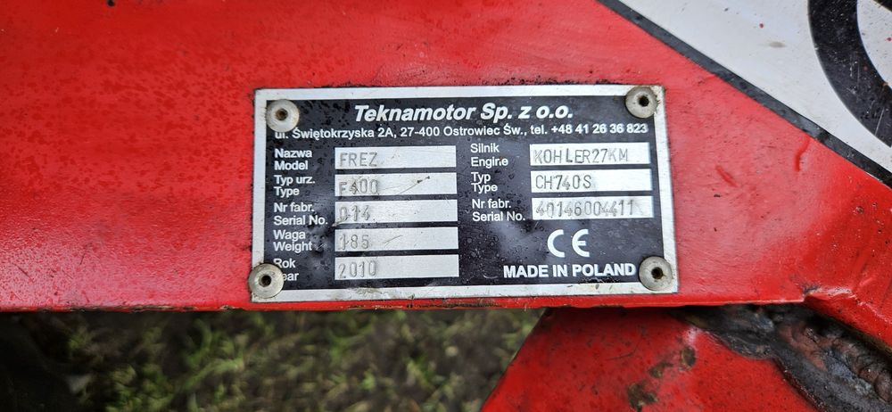 Frezarka do pni Teknamotor f400 kohler v2 27km briggs