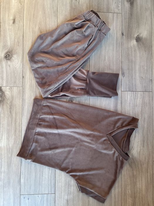 Komplet dresowy dres fango welur welurowy zwężana nogawka rozmiar M L