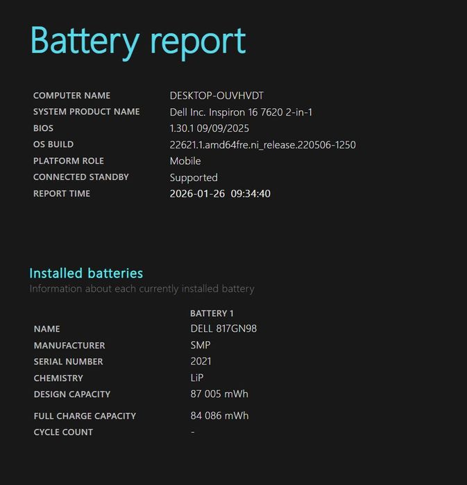 Dell Inspiron 16 7620 i5 1235U/16 Ram/ 256/FHD+ Touch Screen