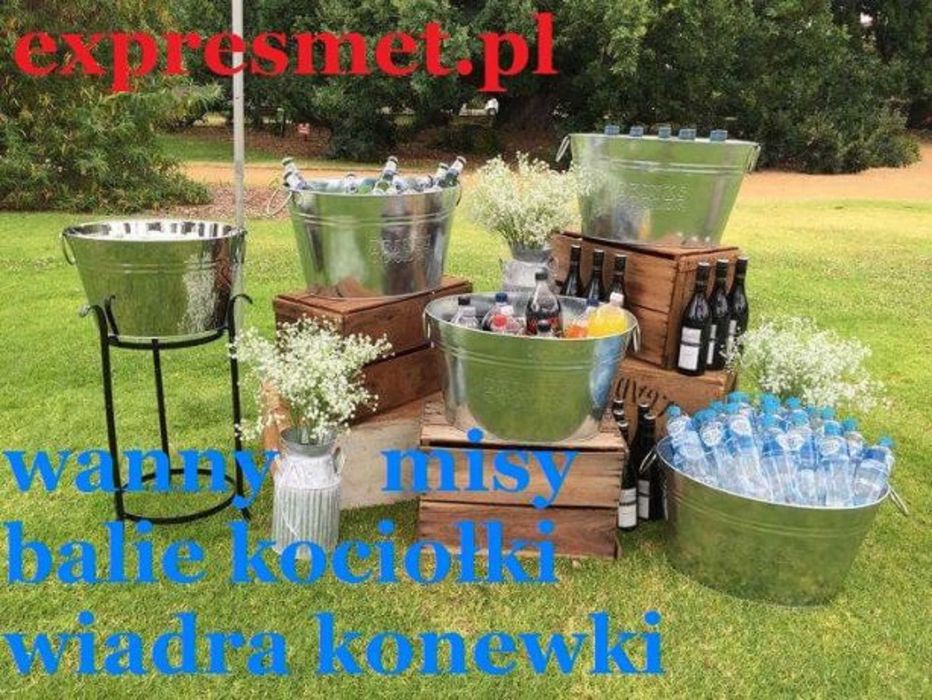 Polska masywna Konewka metalowa 8 Litrów z sitkiem podlewaczka różne wielkości konewek  10 L 12L 8L 5L wanny ocynkowane balia misa naczynia ogrodowe o