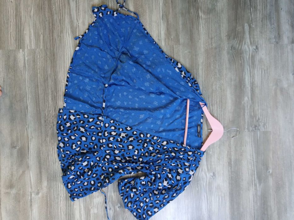 Bluzka kopertowa XL 42 KappAhl panterka wiązana szeroki rękaw krótki