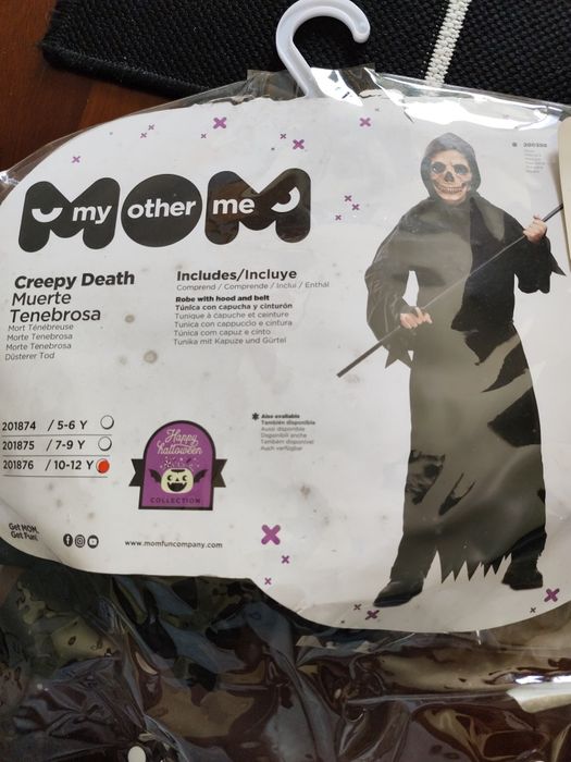 Fato Halloween carnaval morte tenebrosa