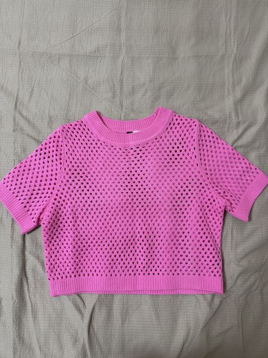 рожевий вʼязаний топ