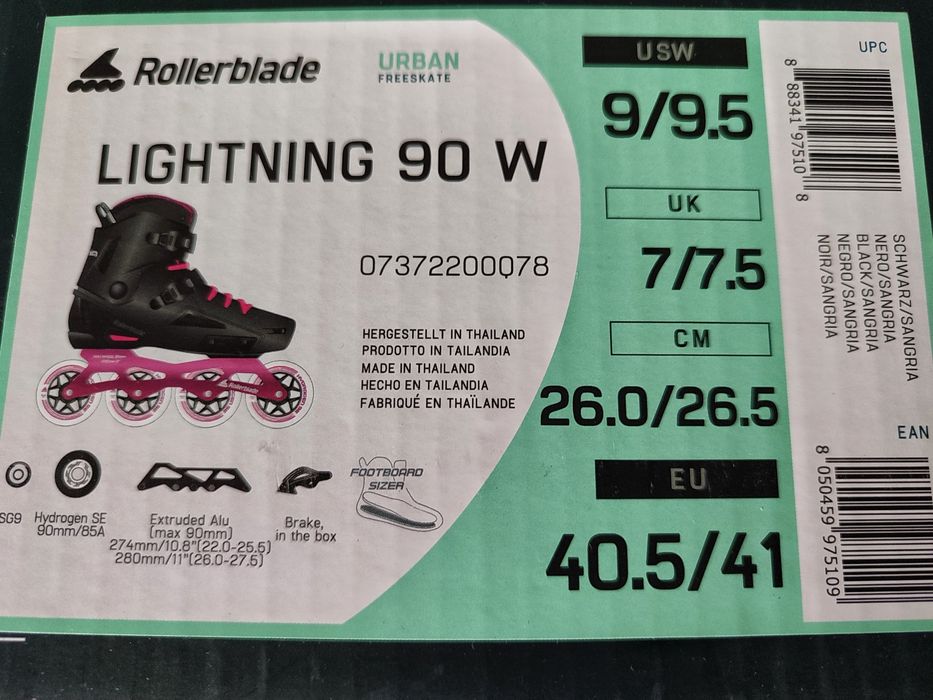 Rolki Rollerblade Lightning 90 W Black Sangria Stan Idealny Gwarancja hamulec rozm. 38 hit sezonu