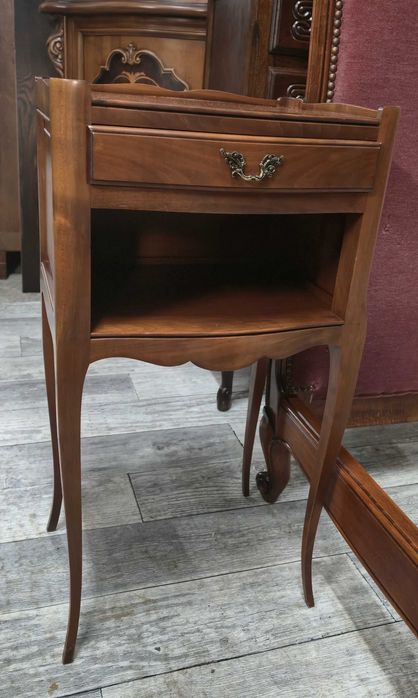 Francuskie Tapicerowane Łóżko + 2 Szafki Nocne / Ludwikowskie / Ludwik