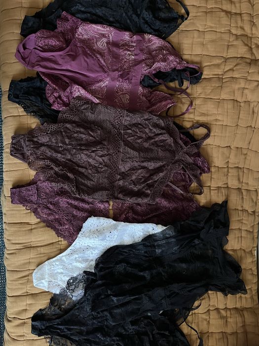 H&M body koronkowe brazowe nowe rM